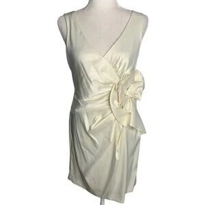 Max Cleo White Cream Satin 3D Rosette Flower Bridal Mini 6